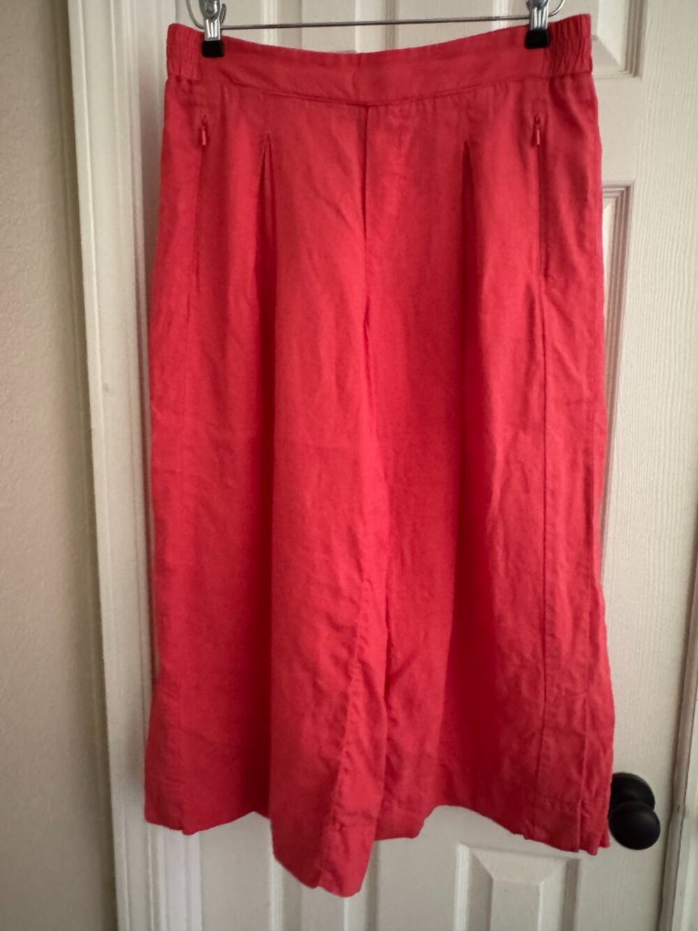 Athleta Playa Wide Leg Linen Crop Pants Size 10 P